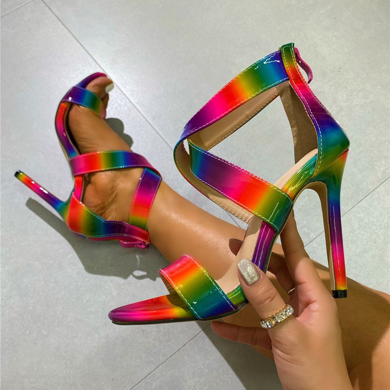 RAYSEEN Premium Colorful Heels for Women - Multicolor